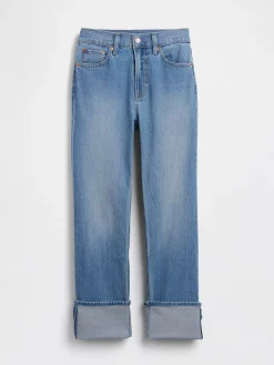 High Rise Cuffed '90s Slim Straight Jeans