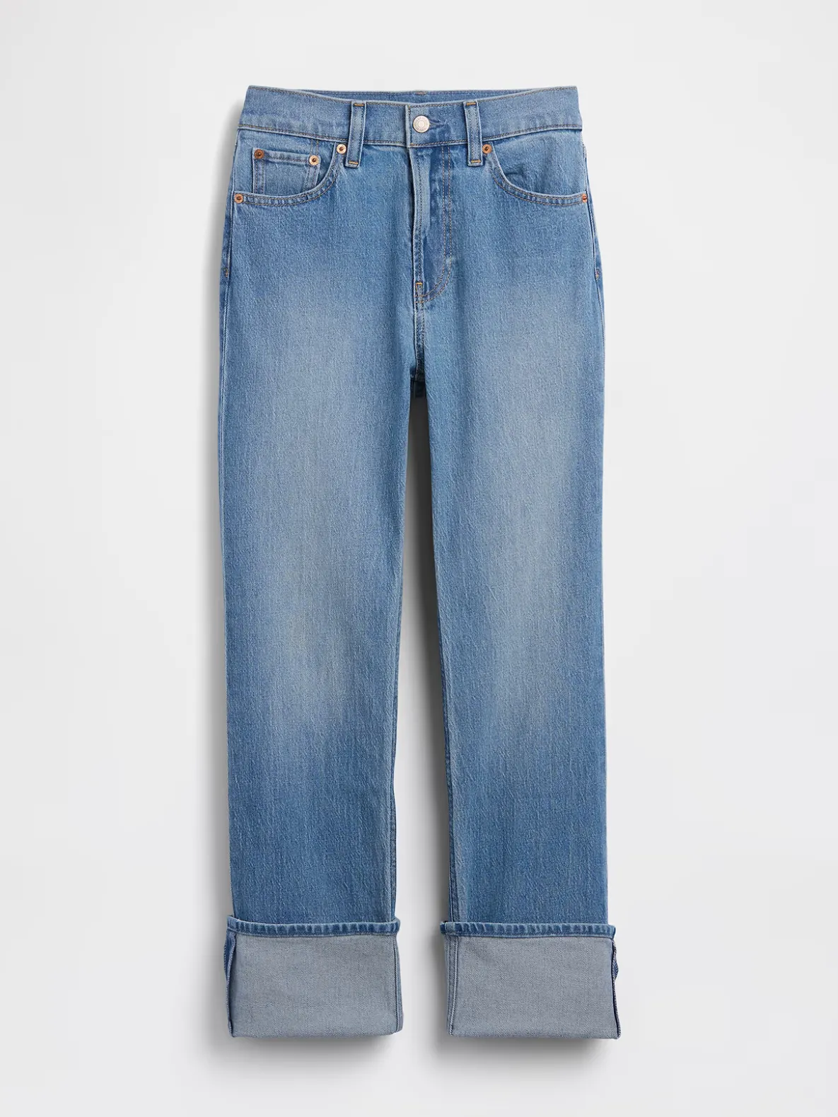 High Rise Cuffed '90s Slim Straight Jeans