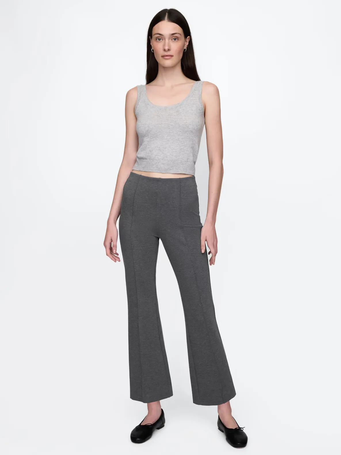 High Rise Double Knit Crop Kick Pants