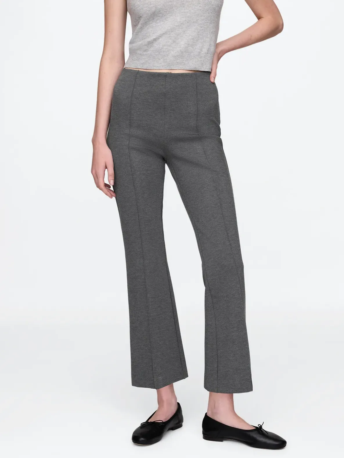 High Rise Double Knit Crop Kick Pants