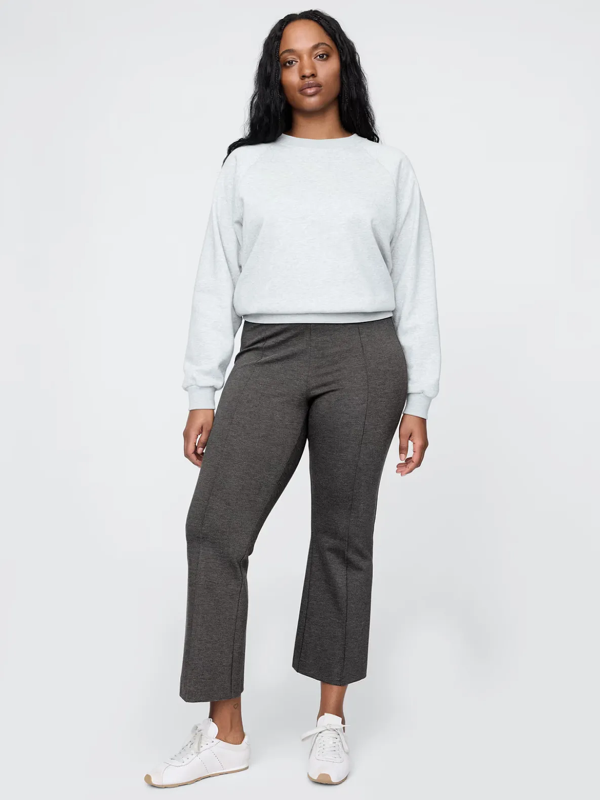 High Rise Double Knit Crop Kick Pants