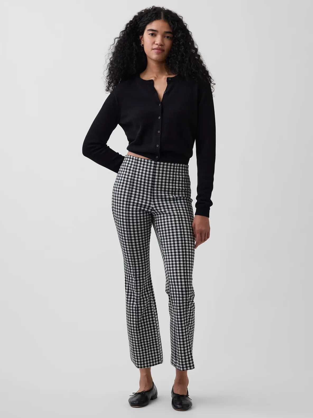 High Rise Double Knit Crop Kick Pants