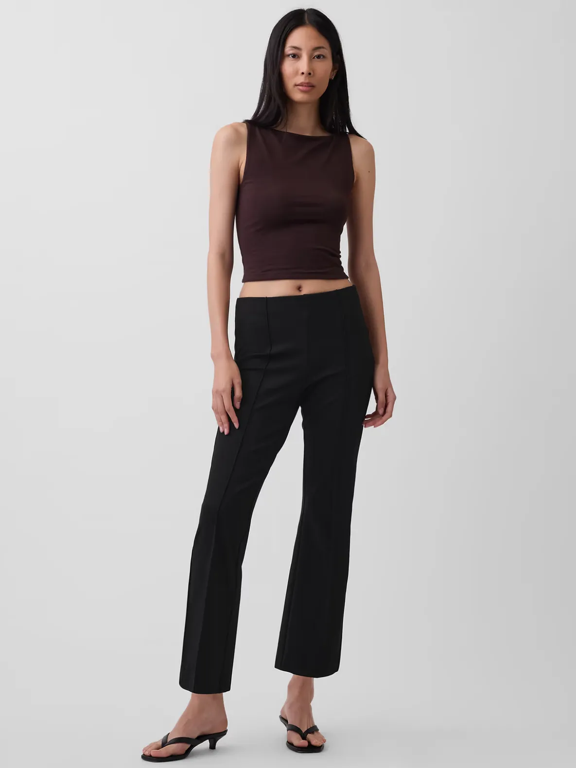 High Rise Double Knit Crop Kick Pants