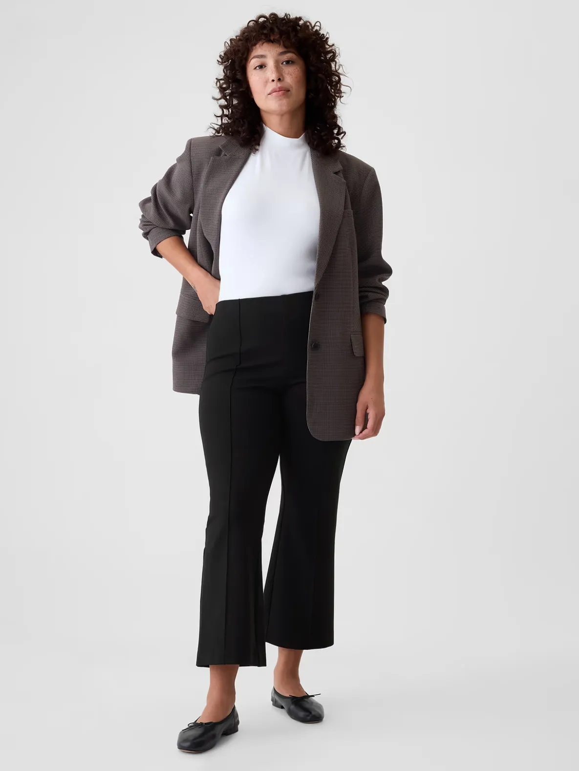 High Rise Double Knit Crop Kick Pants
