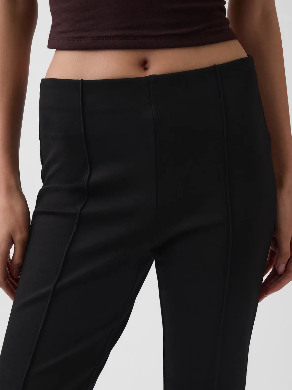 High Rise Double Knit Crop Kick Pants