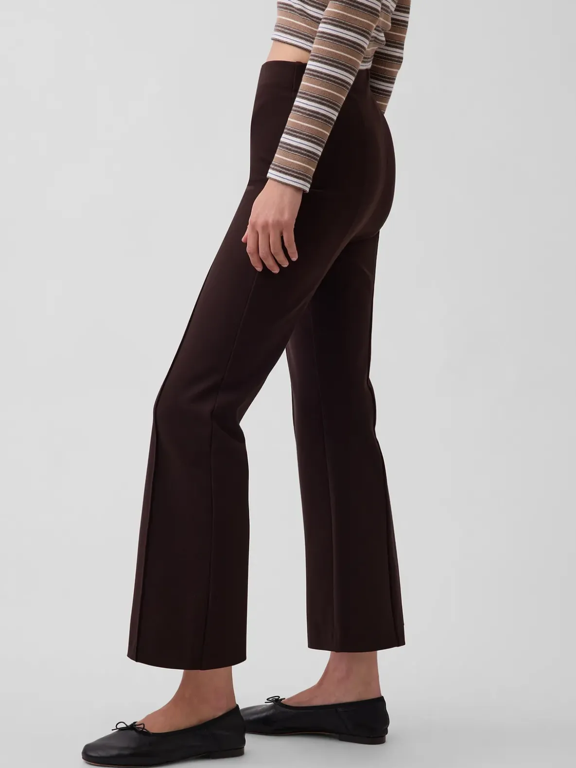 High Rise Double Knit Crop Kick Pants