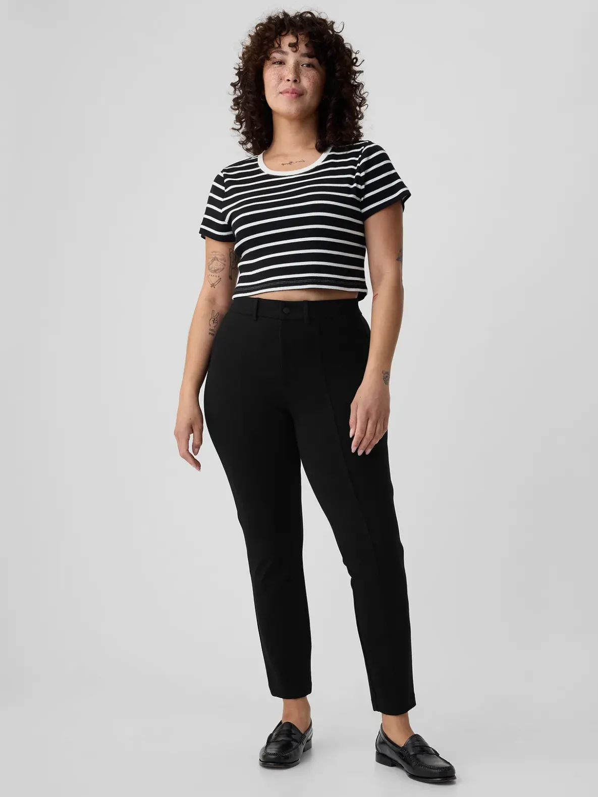 High Rise Double Knit Skinny Pants