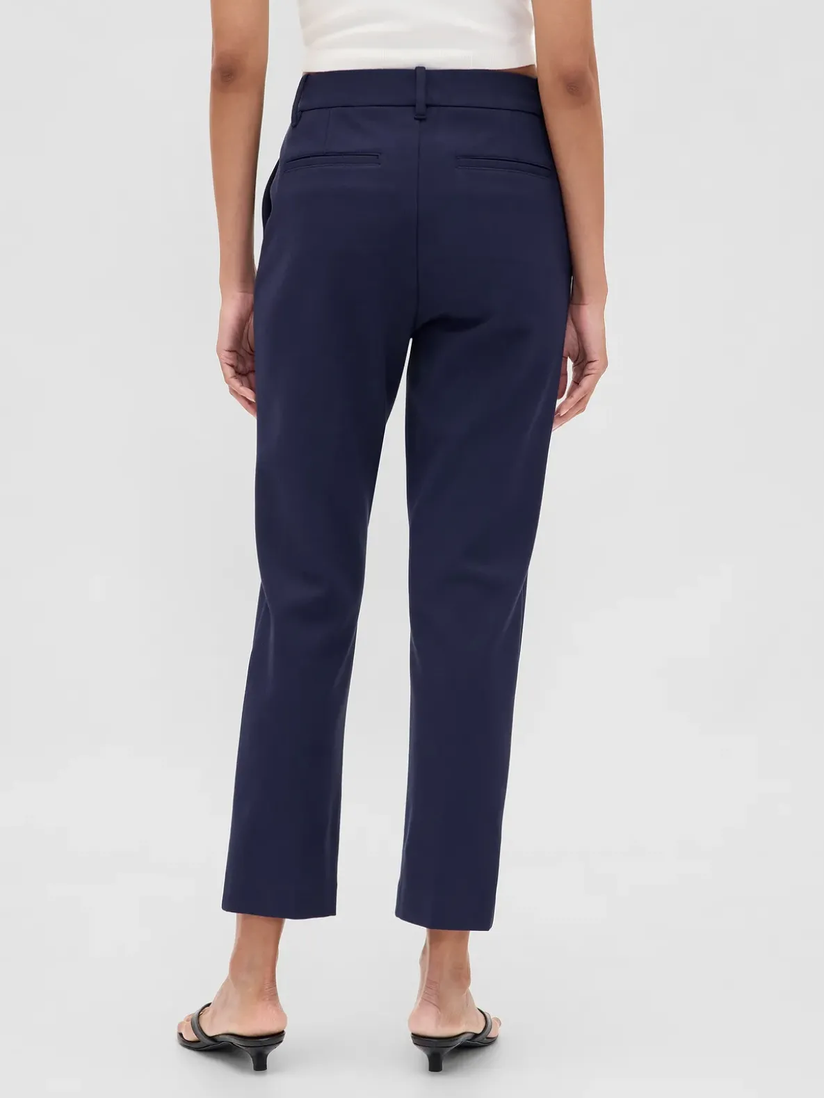 High Rise Double Knit Slim Crop Pants
