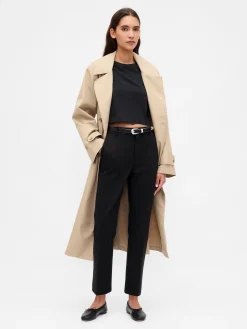 High Rise Double Knit Slim Crop Pants
