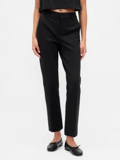 High Rise Double Knit Slim Crop Pants