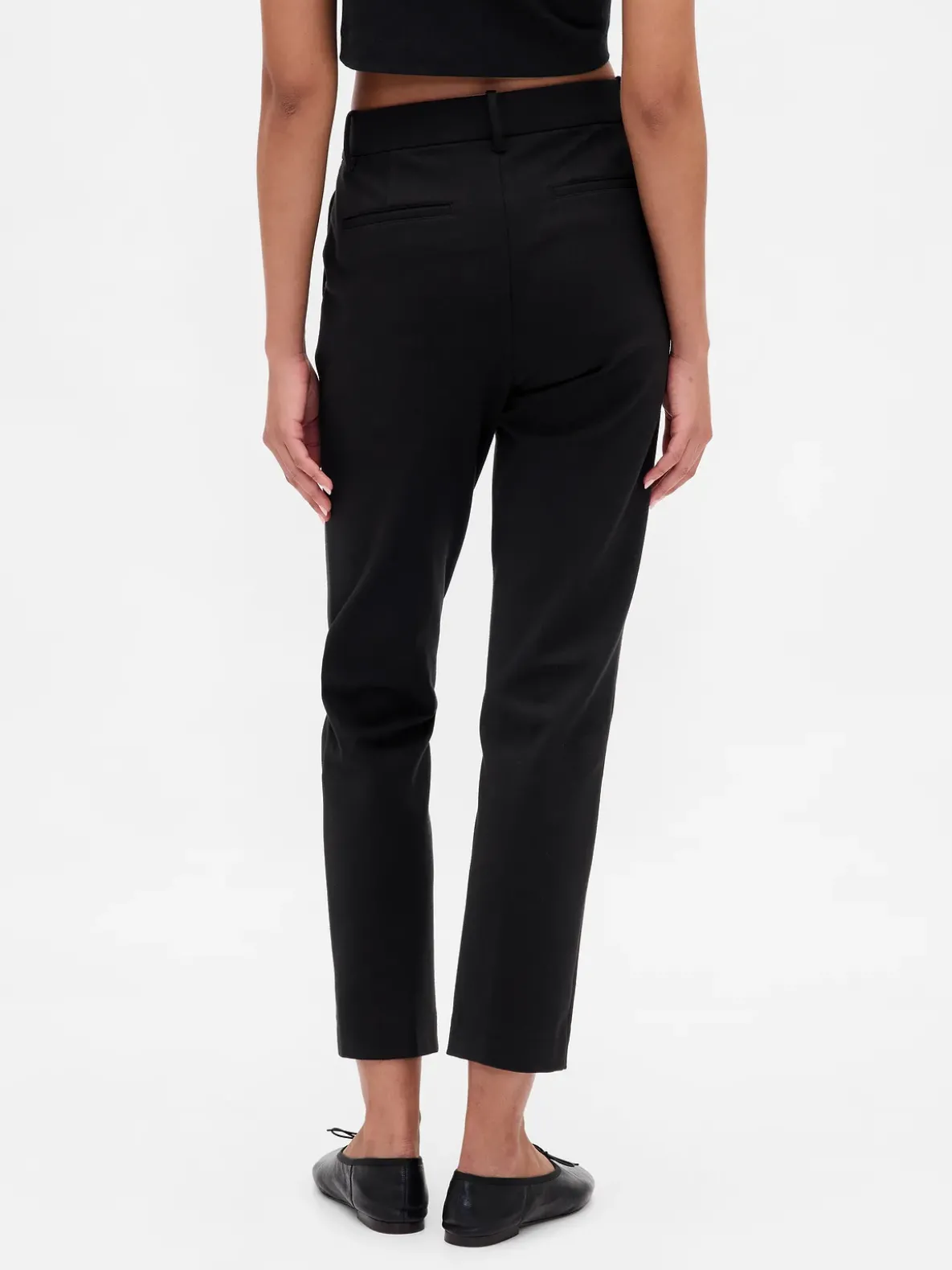 High Rise Double Knit Slim Crop Pants