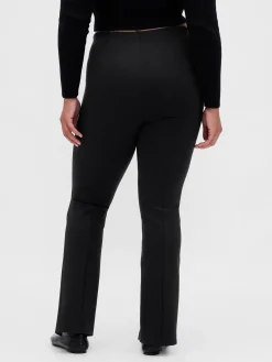 High Rise Double Knit Split-Hem Flare Pants