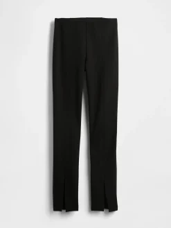 High Rise Double Knit Split-Hem Flare Pants