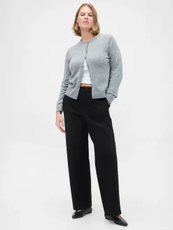 High Rise Double Knit Wide-Leg Pants