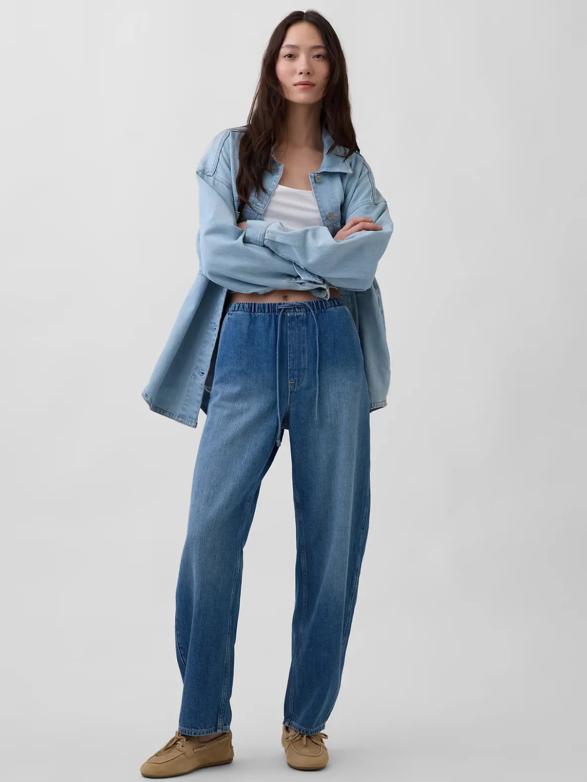 High Rise Easy Barrel Jeans