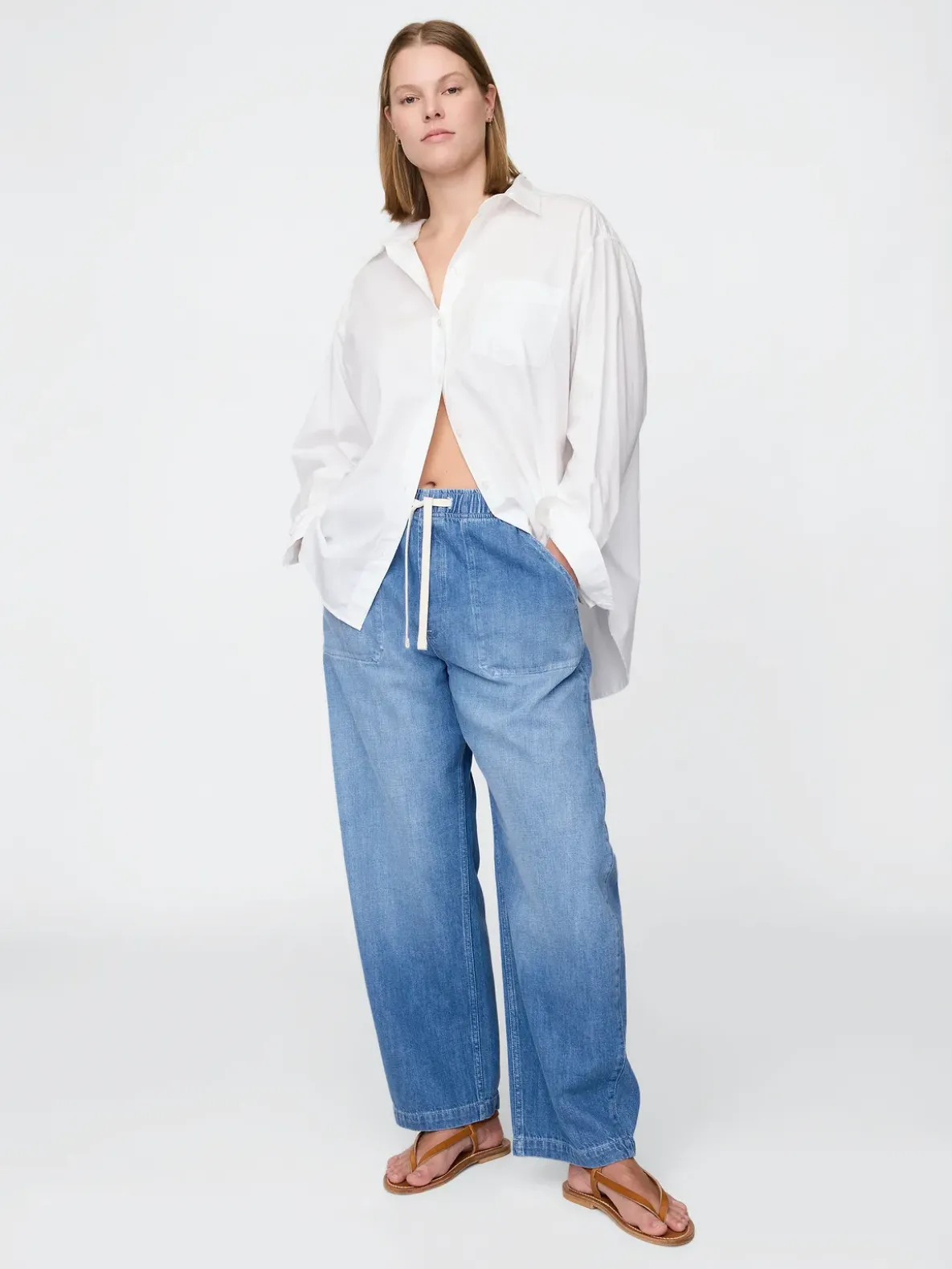 High Rise Easy Barrel Jeans