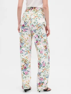 High Rise Floral Barrel Jeans