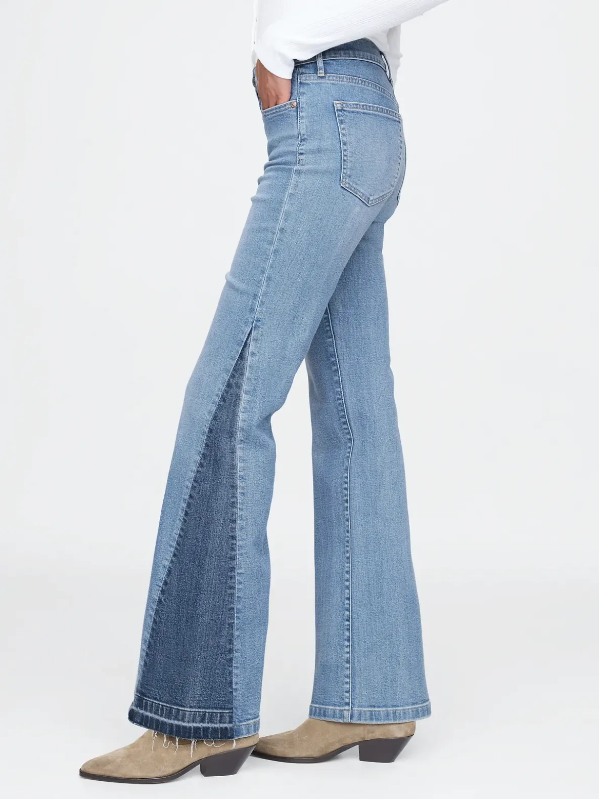High Rise Patched '70s Flare Jeans