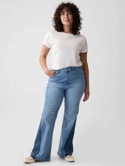 High Rise Patched '70s Flare Jeans