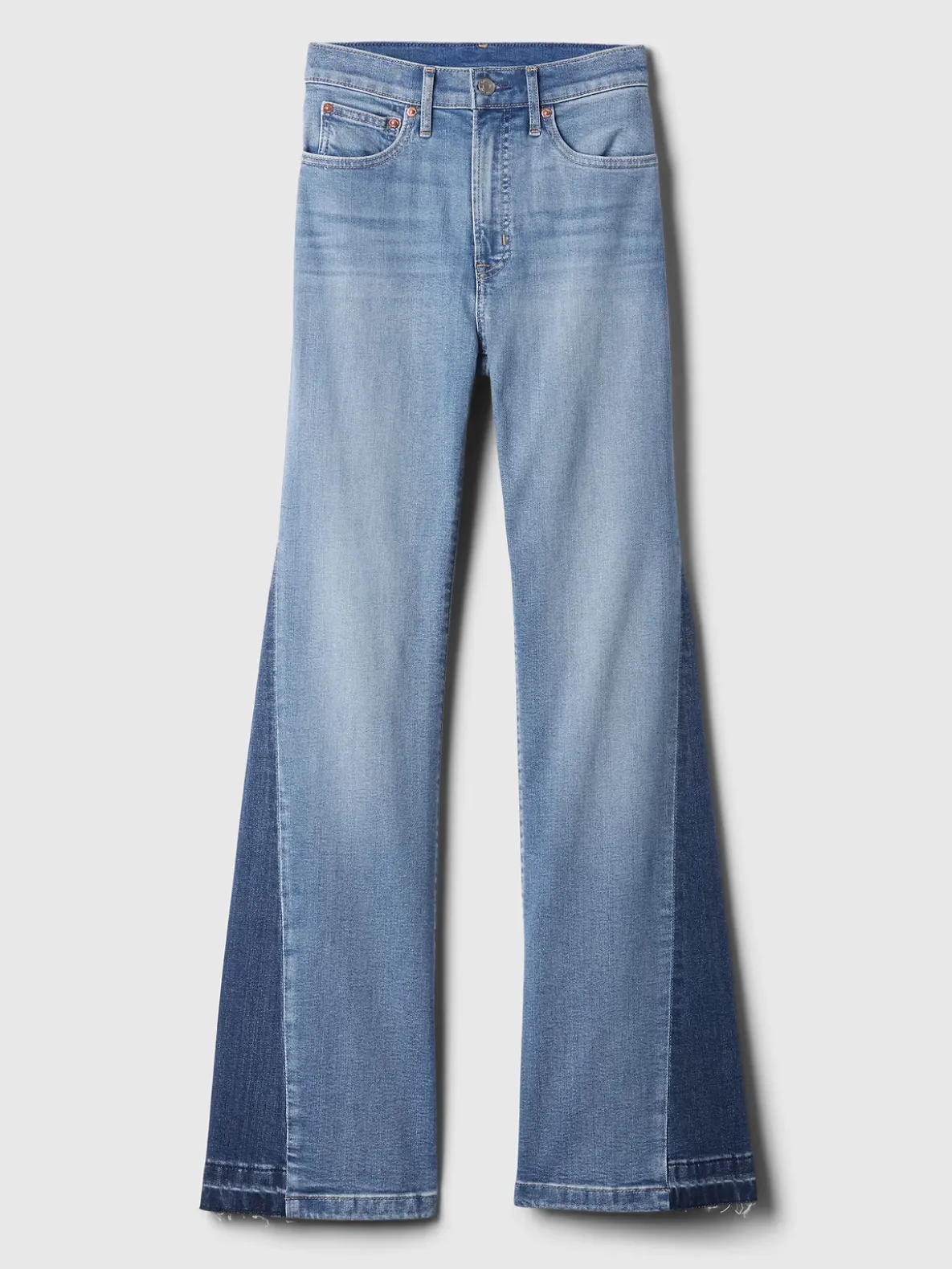 High Rise Patched '70s Flare Jeans