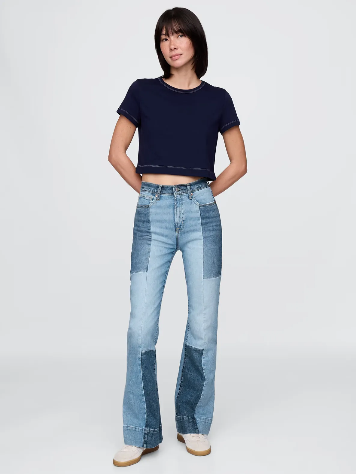 High Rise Patchwork '70s Flare Jeans