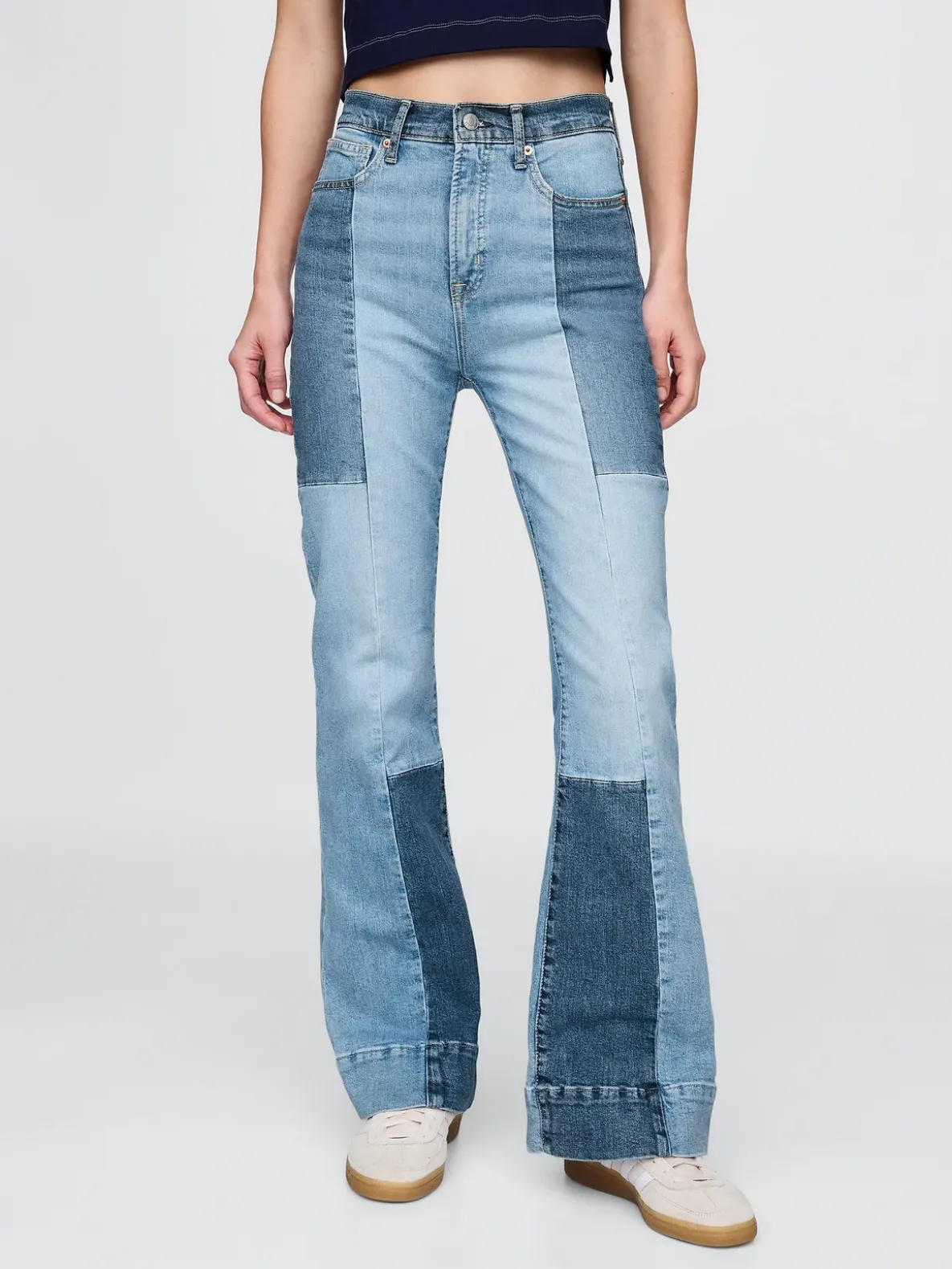 High Rise Patchwork '70s Flare Jeans