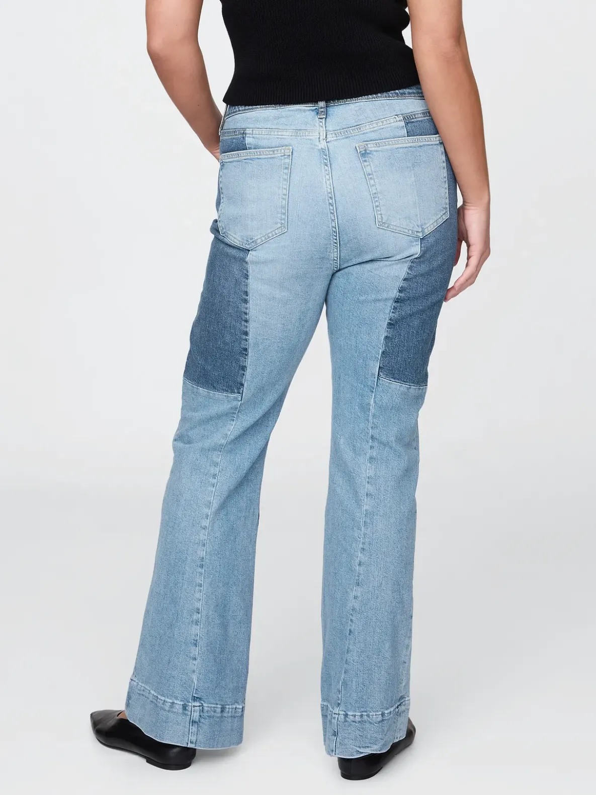 High Rise Patchwork '70s Flare Jeans