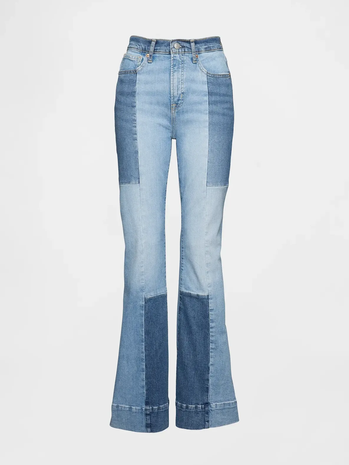 High Rise Patchwork '70s Flare Jeans