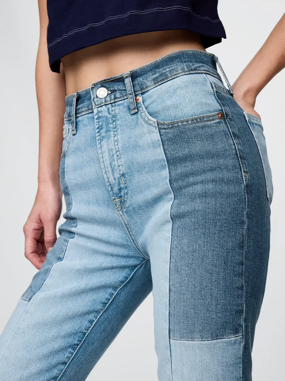 High Rise Patchwork '70s Flare Jeans