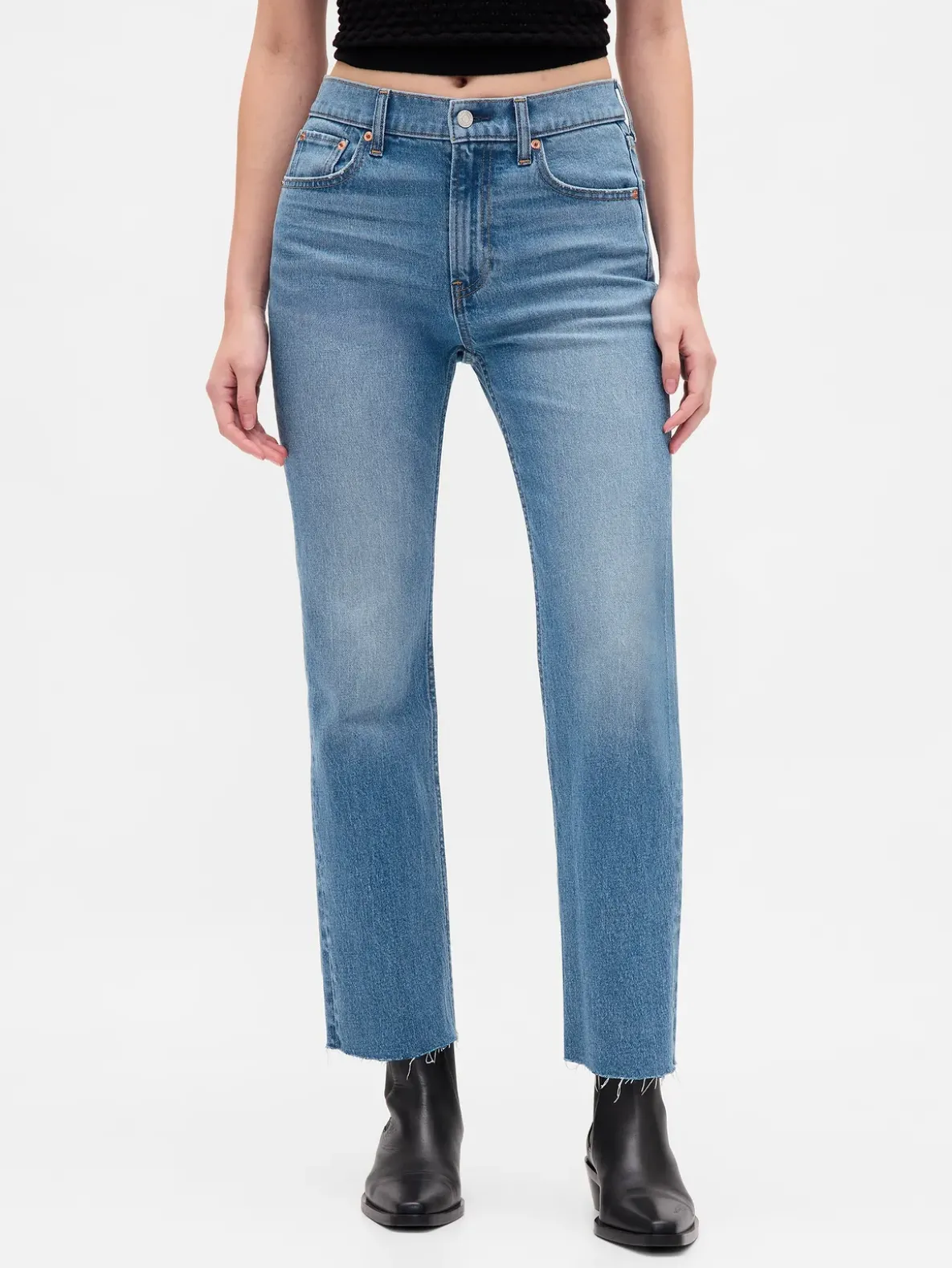 High Rise ’90s Slim Straight Crop Jeans