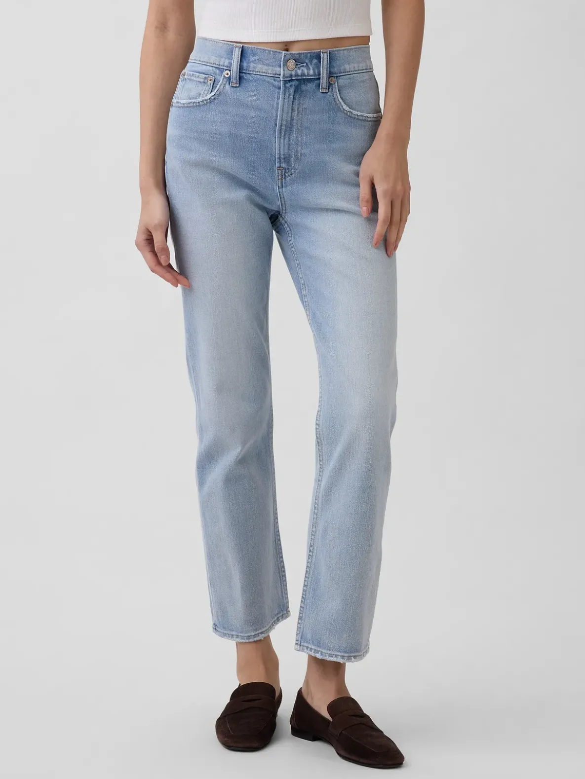 High Rise ’90s Slim Straight Crop Jeans