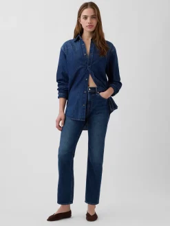 High Rise ’90s Slim Straight Crop Jeans