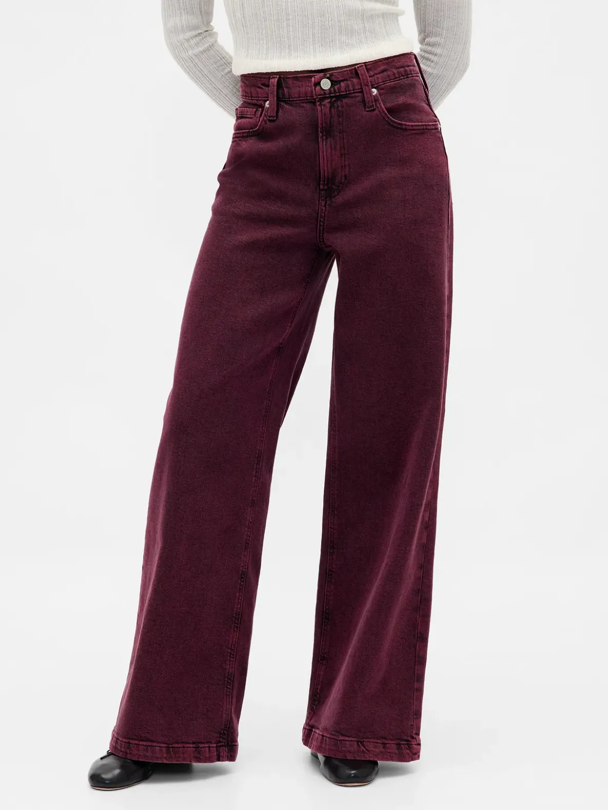High Rise Stride Wide-Leg Jeans