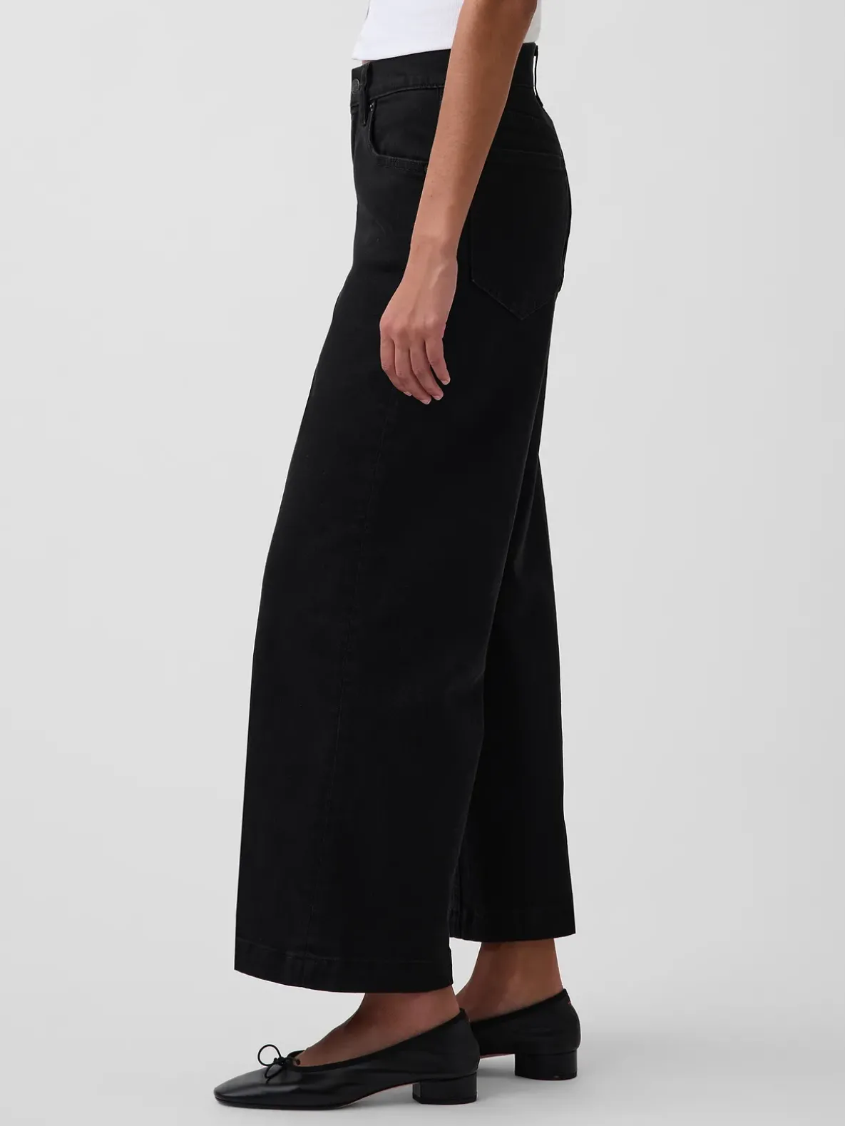 High Rise Stride Wide-Leg Ankle Jeans