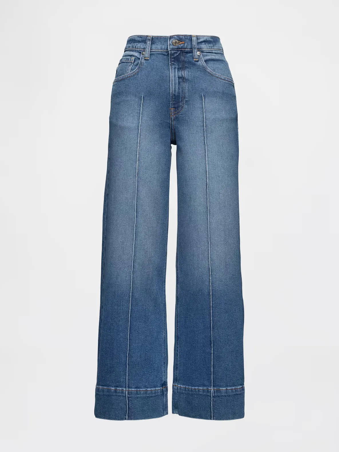 High Rise Stride Wide-Leg Ankle Jeans