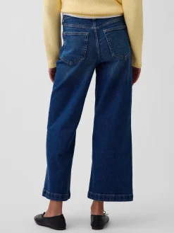 High Rise Stride Wide-Leg Ankle Jeans