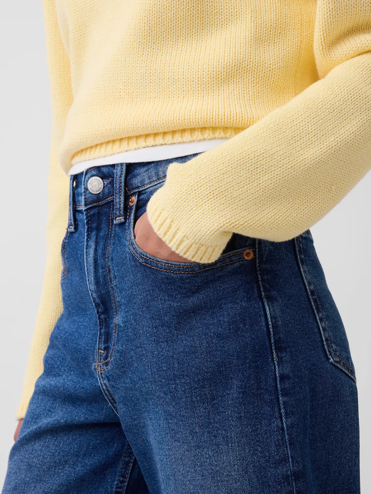 High Rise Stride Wide-Leg Ankle Jeans