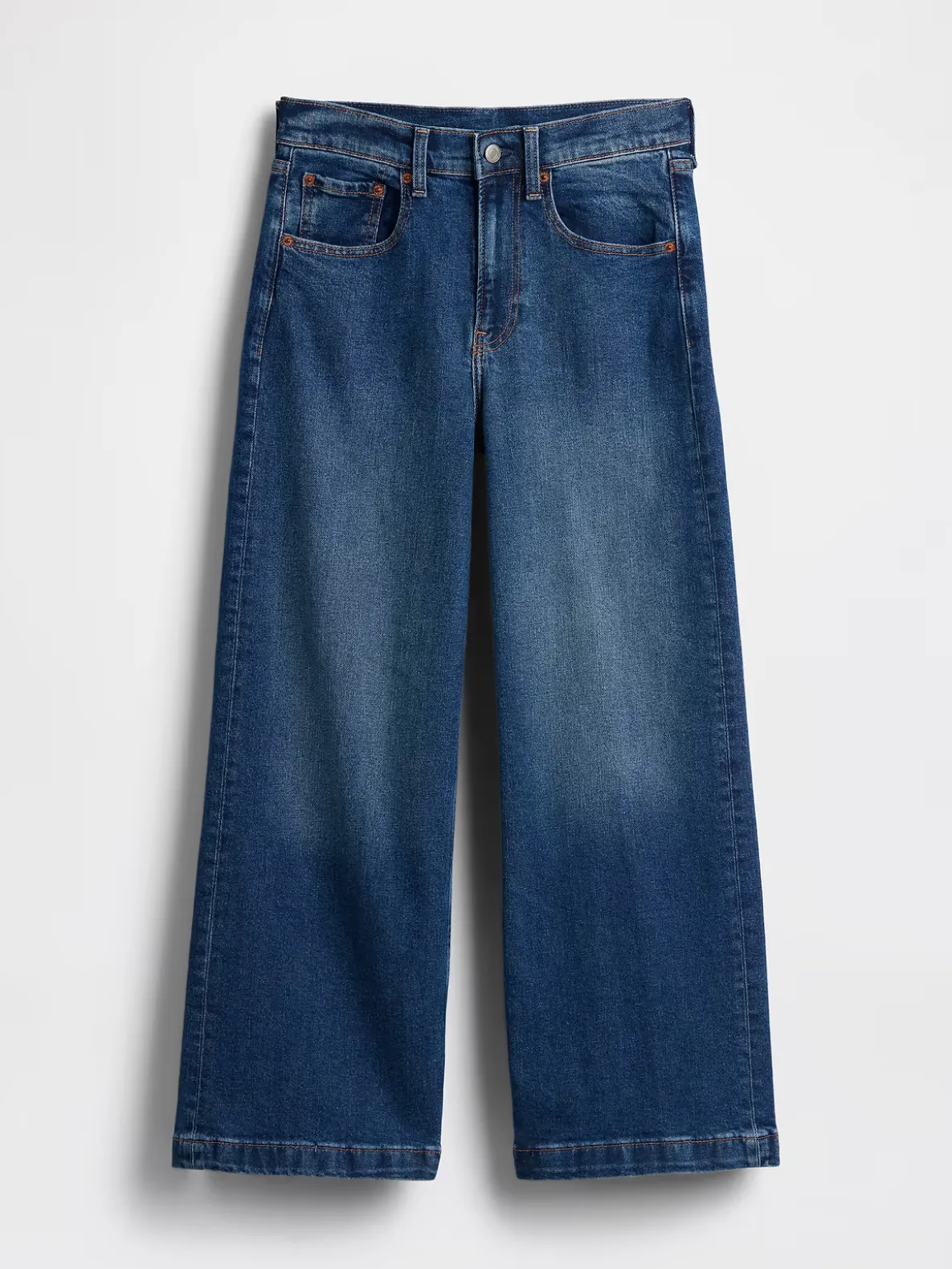 High Rise Stride Wide-Leg Ankle Jeans