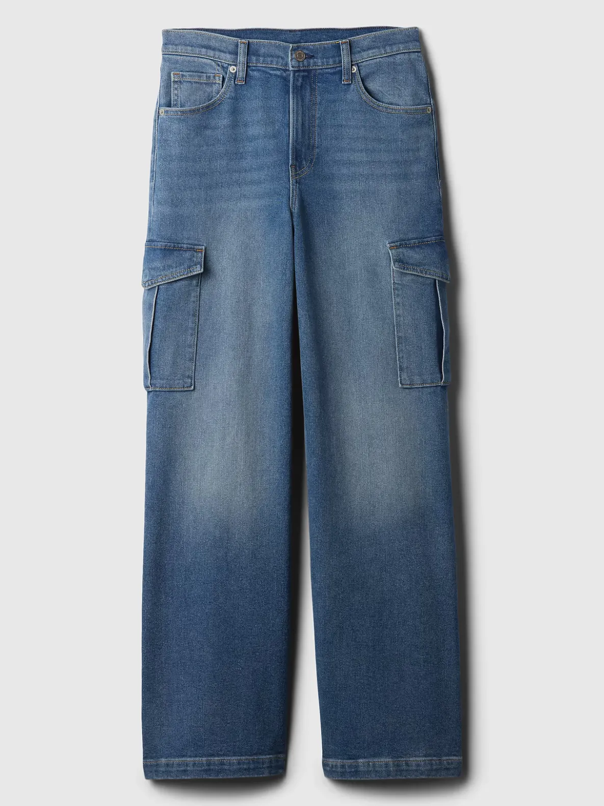 High Rise Stride Wide-Leg Cargo Jeans