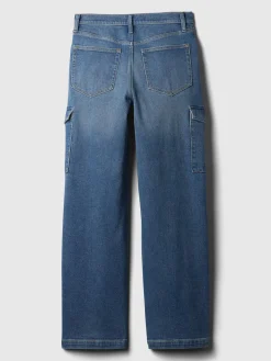 High Rise Stride Wide-Leg Cargo Jeans