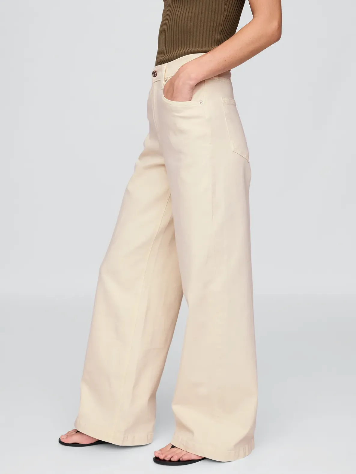 High Rise Stride Wide-Leg Jeans