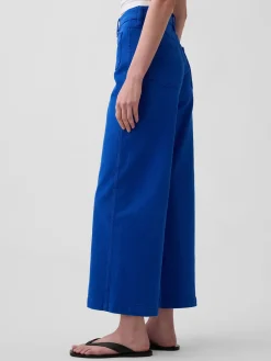 High Rise Stride Wide-Leg Ankle Jeans
