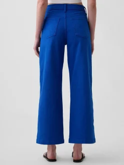 High Rise Stride Wide-Leg Ankle Jeans