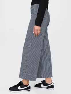 High Rise Stride Wide-Leg Ankle Jeans
