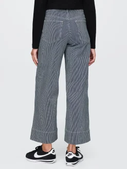 High Rise Stride Wide-Leg Ankle Jeans
