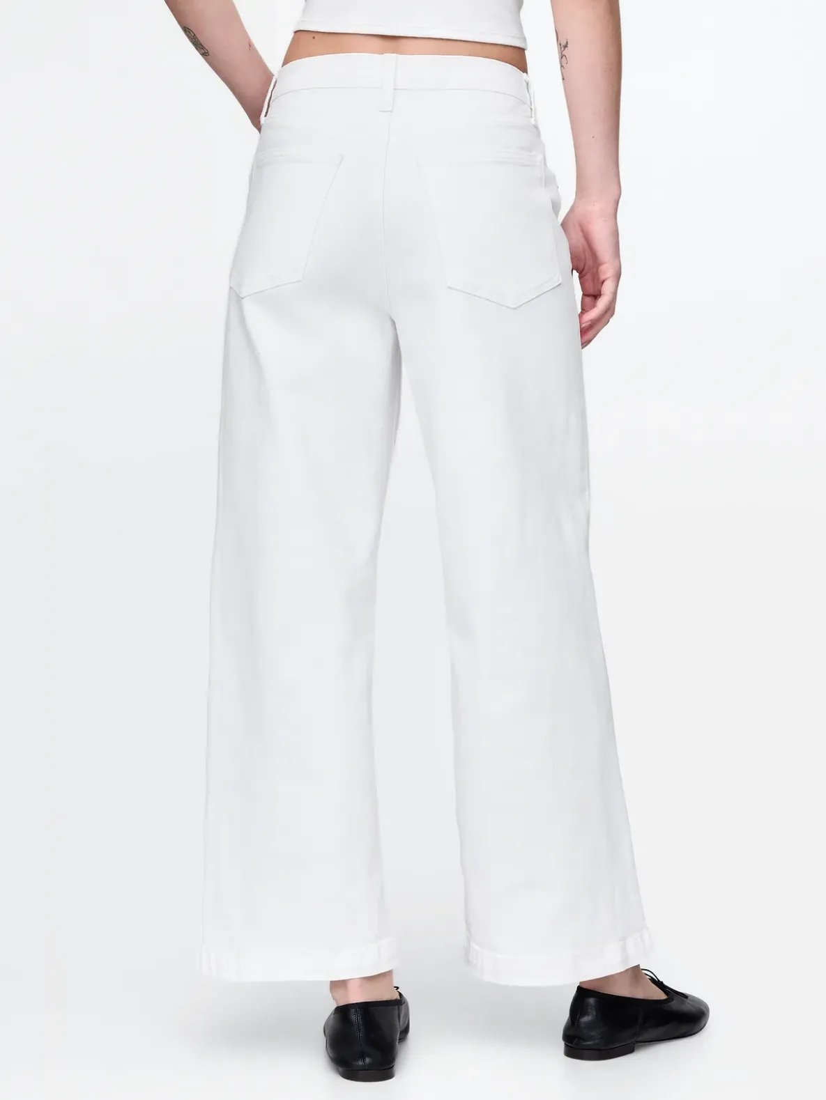 High Rise Stride Wide-Leg Ankle Jeans