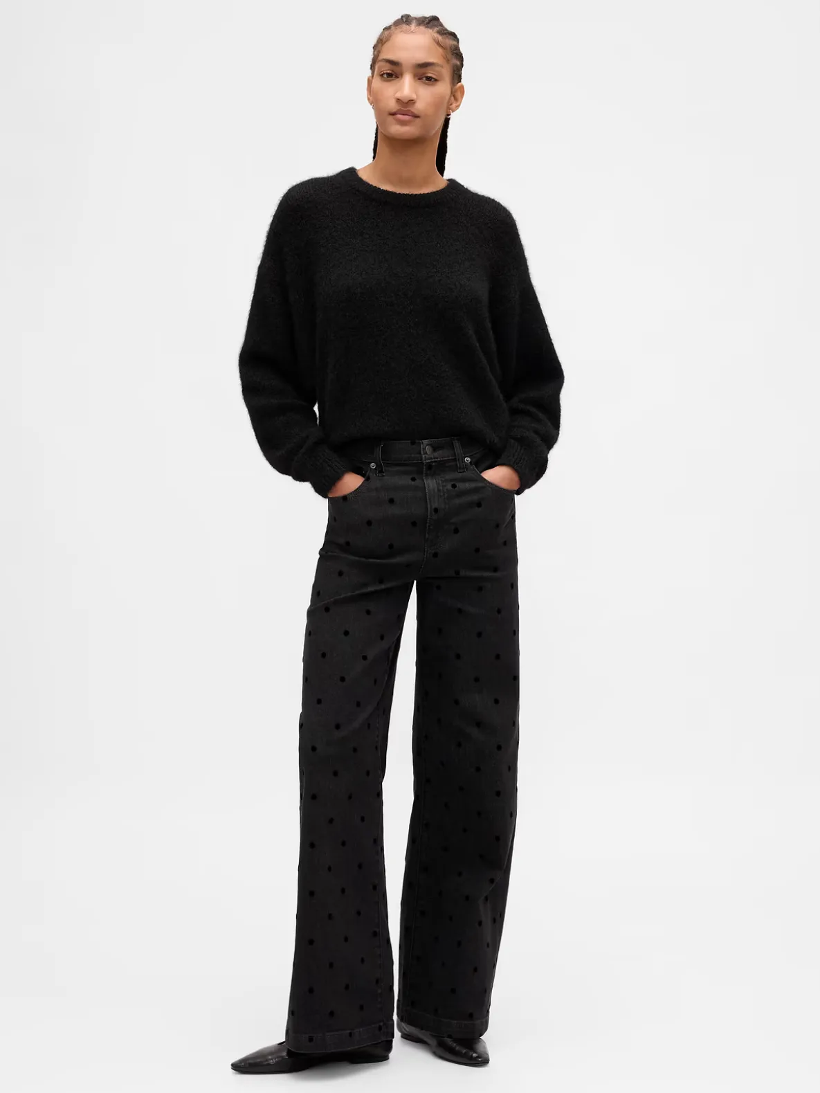 High Rise Stride Wide-Leg Jeans