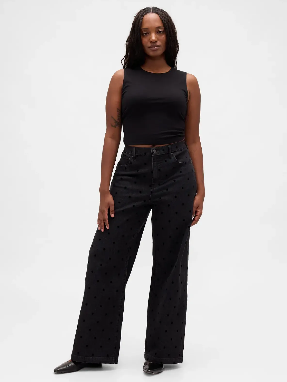 High Rise Stride Wide-Leg Jeans