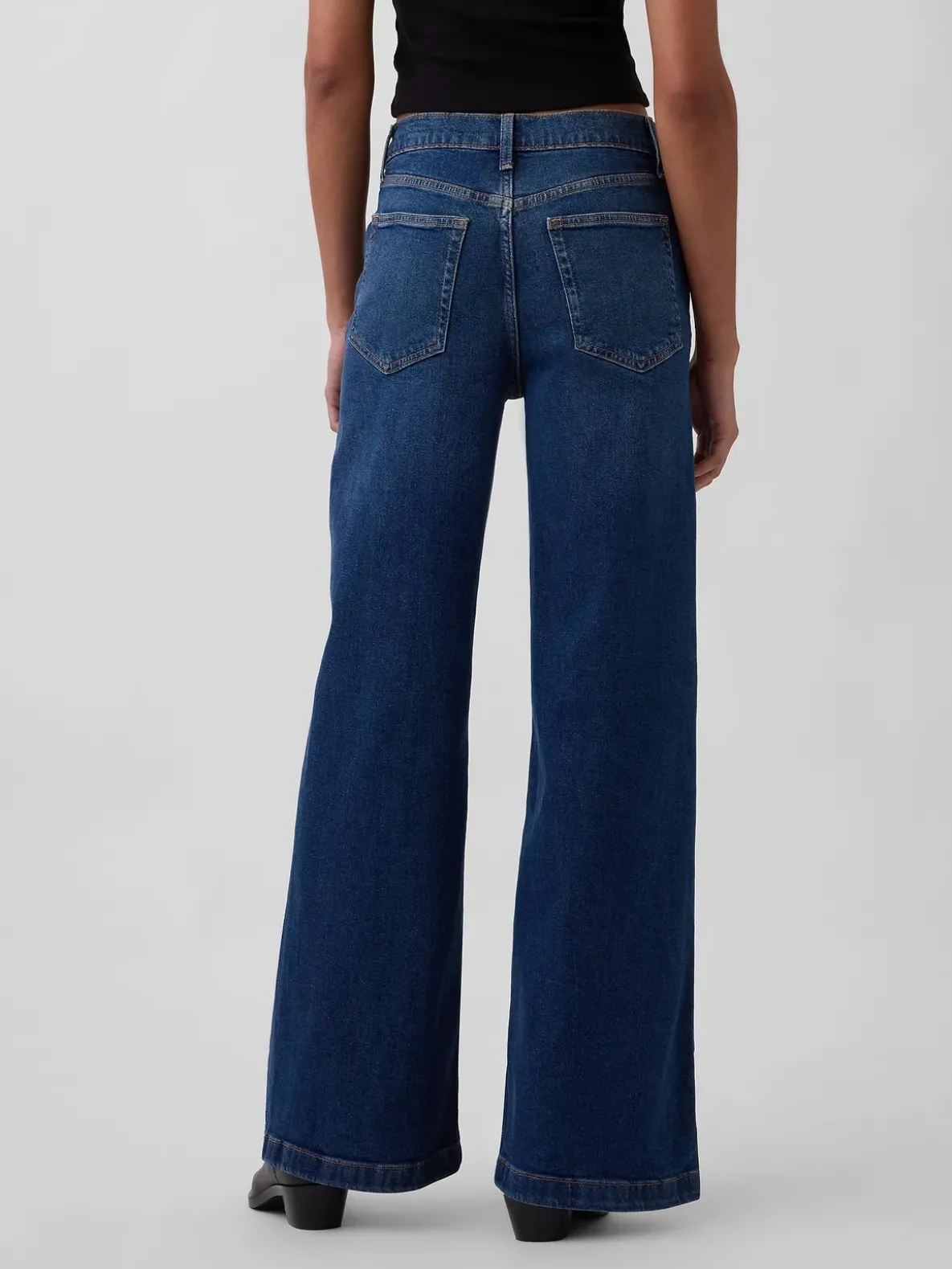 High Rise Stride Wide-Leg Jeans