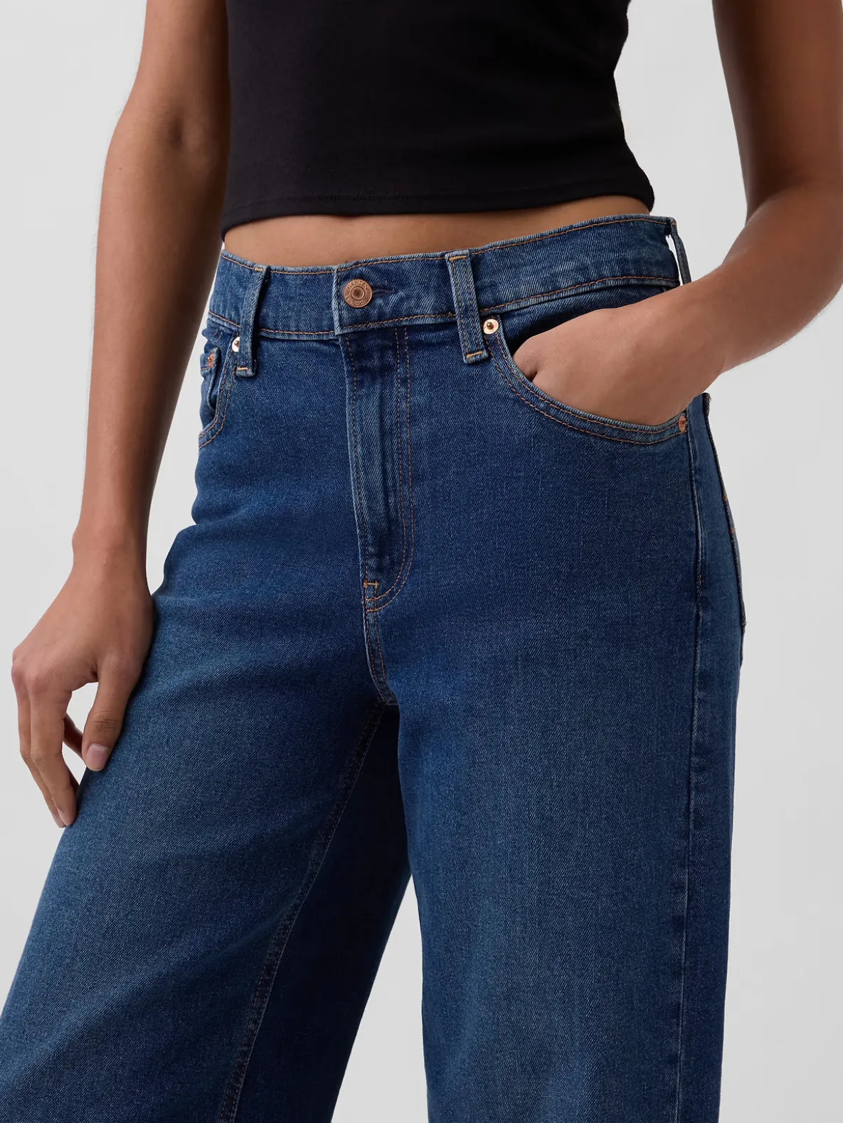 High Rise Stride Wide-Leg Jeans